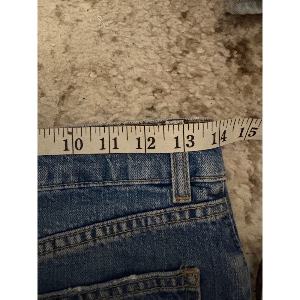 Free People Wild Rose Embroidered Studded Distressed Denim Mini Skirt Size 25 - Picture 5 of 6